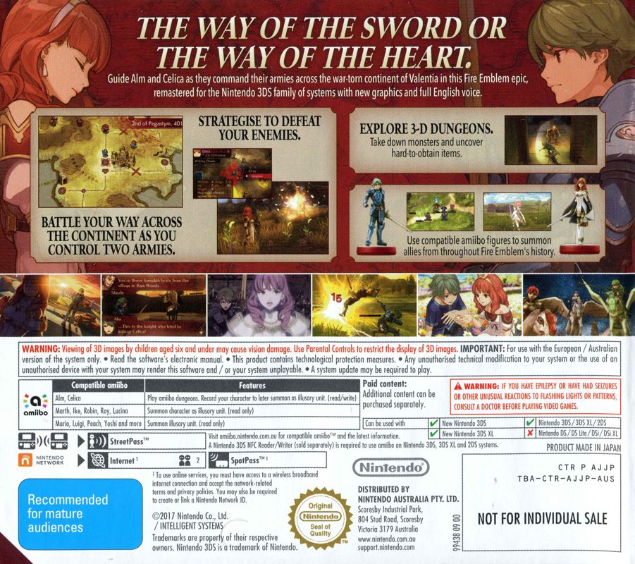 Fire Emblem Echoes: Shadows Of Valentia Limited Edition box art for Nintendo 3DS